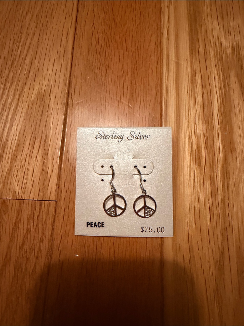 Sterling Silver Peace Sign Earrings with jewels  #70’s #vintage #hippie